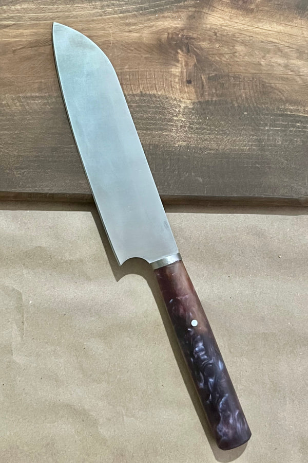 Eğri Santoku Plastik Saplı Şef Bıçağı - Paslanmaz Çelik